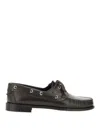 Aeyde 15mm Harris Leather Boat Shoes In Dark Brown