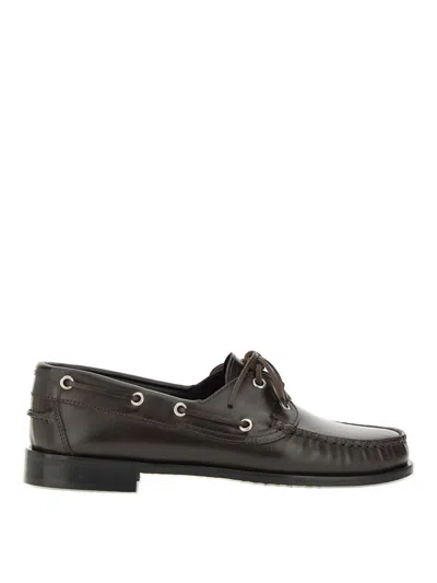 Aeyde 15mm Harris Leather Boat Shoes In Brown