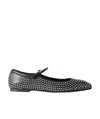 Aeyde Uma Studded Leather Mary Jane Ballet Flats In Black