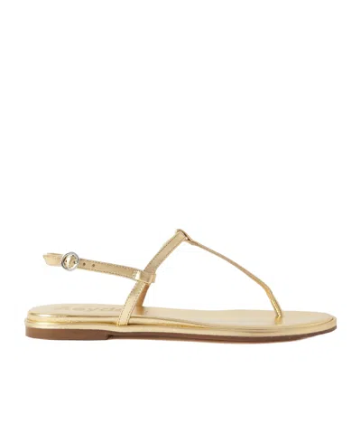 Aeyde Nala Metallic Leather Sandals In Gold
