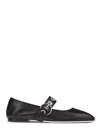 Aeyde Nappa Leather Flats With Circular Hardware Detail In Black
