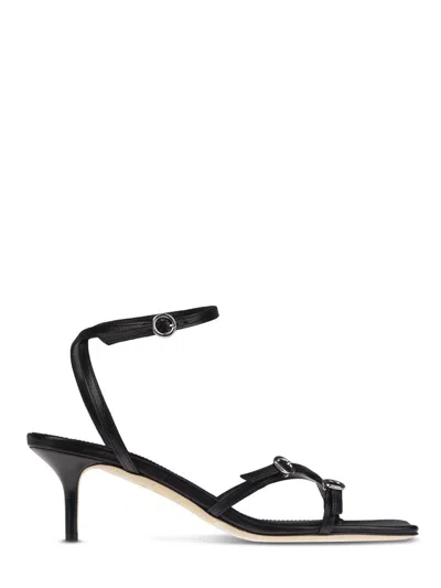 Aeyde Nappa Leather Sandals With Pointed Toe In Black
