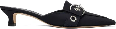 Aeyde Navy Daniella Grosgrain Heels