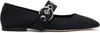 Aeyde Nappa Leather Flats With Circular Hardware Detail In Black