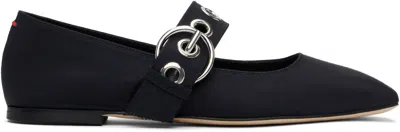 AEYDE NAVY UMA EYELET BALLERINA FLATS