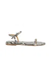 Aeyde Nettie Snake Print Goat Leather Creamy In Gray