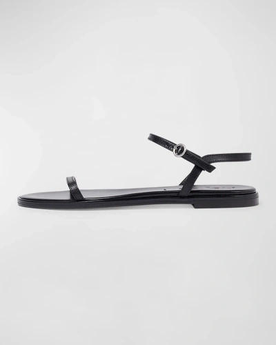 Aeyde Nettie Leather Ankle-strap Sandals In Black
