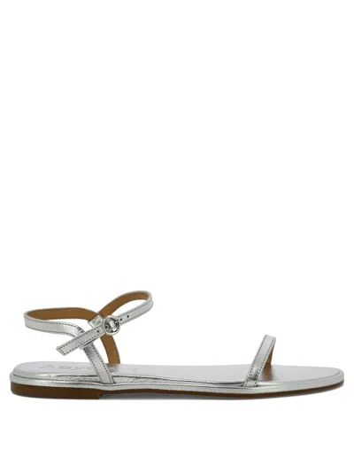 Aeyde Nettie Metallic Leather Sandals In Silver