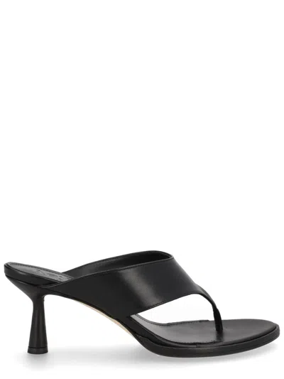 Aeyde Neutrals Olenna Thong Nappa Sandals In Black