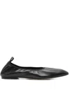 Aeyde Black Nomi Ruched Ballerina Flats In Black