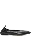 Aeyde Black Nomi Ruched Ballerina Flats In Black