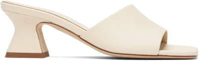 AEYDE OFF-WHITE ALE LEATHER MULES