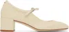Aeyde Off-white Aline Leather Mary-jane Heels In Creamy