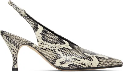 Aeyde Carla Snake-effect Leather Slingback Pumps In Animal Print