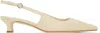 Aeyde Catrina Leather Kitten-heel Slingback Pumps In Creamy