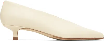 Aeyde Off-white Clara Pointed-toe Heels In Neutral