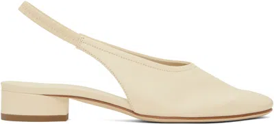 Aeyde Off-white Dua Nappa Leather Heels In Creamy