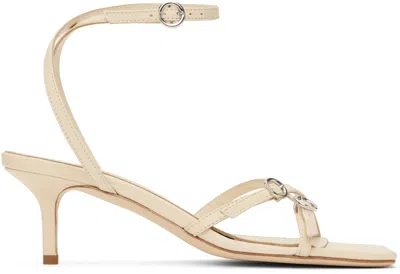 Aeyde Off-white Libby Leather Kitten Heeled Sandals