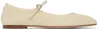 Aeyde Off-white Uma Leather Mary-jane Ballerina Flats In Creamy