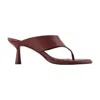Aeyde Neutrals Refined Flared Heel Thong Sandals In Brown