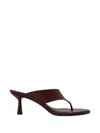 Aeyde Neutrals Refined Flared Heel Thong Sandals In Multi