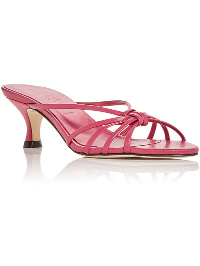 Aeyde Olga Womens Leather Kitten Heels Slide Sandals In Pink