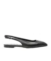 Aeyde 10mm Geraldine Napa Slingback Flats In Black