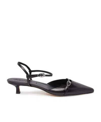 Aeyde Open-heeled Sandals In Black