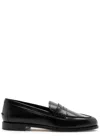 Aeyde Oscar Penny-slot Loafers In Black Brushed Leather In Black