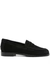 Aeyde Black Oscar Suede Loafers