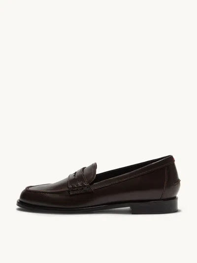 Aeyde Oscar Leather Loafers Moka It39.5 In Brown