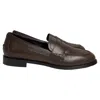 Aeyde Leather Loafers With Penny Strap And Round Toe In Brown