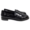 Aeyde Oscar Penny-slot Loafers In Black Brushed Leather In Black