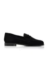 Aeyde Black Oscar Suede Loafers In Black
