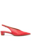 Aeyde Leather Slingback Pumps In Red