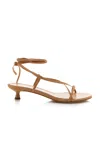 Aeyde Paige Lace-up Leather Sandals In Tan