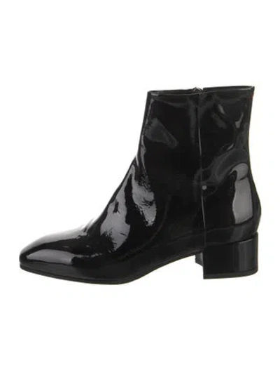 Pre-owned Aeyde Patent Leather Boots In Black