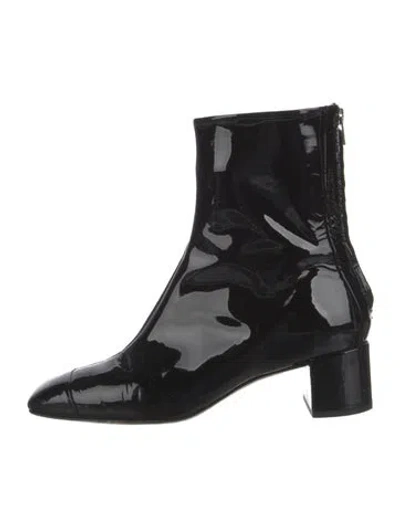 Pre-owned Aeyde Patent Leather Boots In Black
