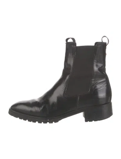 Pre-owned Aeyde Patent Leather Chelsea Boots In Black