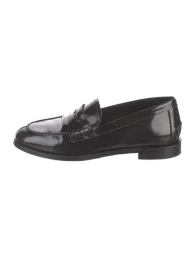 Pre-owned Aeyde Patent Leather Loafers In Black