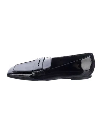 Pre-owned Aeyde Patent Leather Loafers In Black
