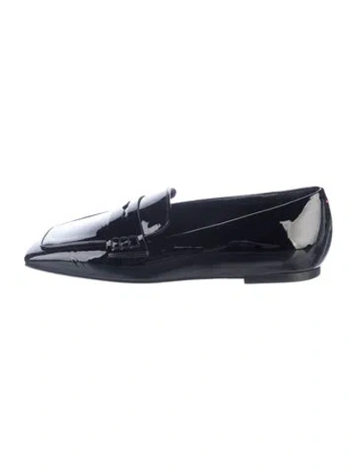 Pre-owned Aeyde Patent Leather Loafers In Blue