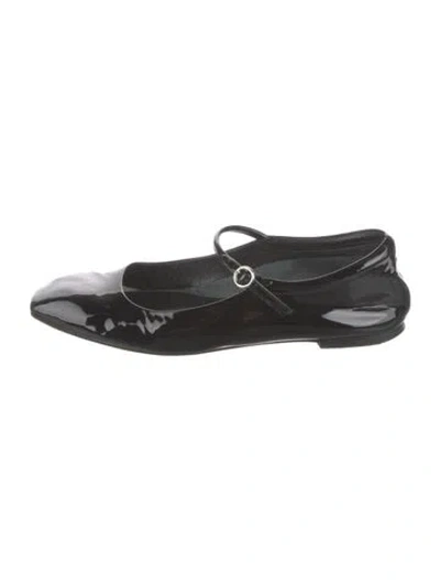 Pre-owned Aeyde Patent Leather Mary Jane Flats In Black