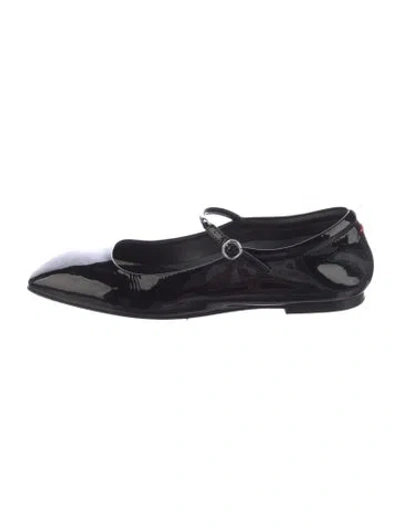 Pre-owned Aeyde Patent Leather Mary Jane Flats In Black