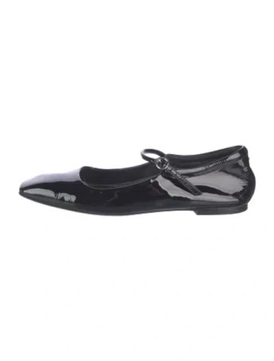 Pre-owned Aeyde Patent Leather Mary Jane Flats In Black