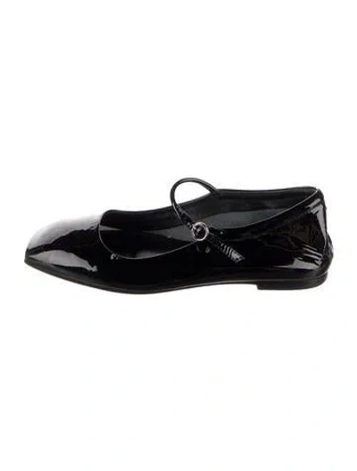 Pre-owned Aeyde Patent Leather Mary Jane Flats In Black