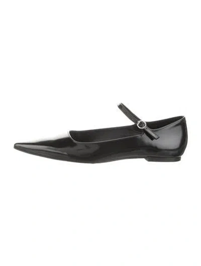 Pre-owned Aeyde Patent Leather Mary Jane Flats In Black