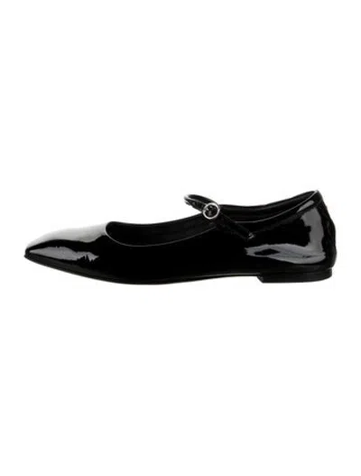 Pre-owned Aeyde Patent Leather Mary Jane Flats In Black/white