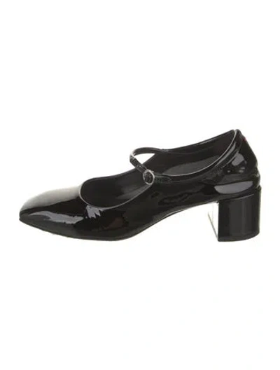 Pre-owned Aeyde Patent Leather Printed Pumps In Black