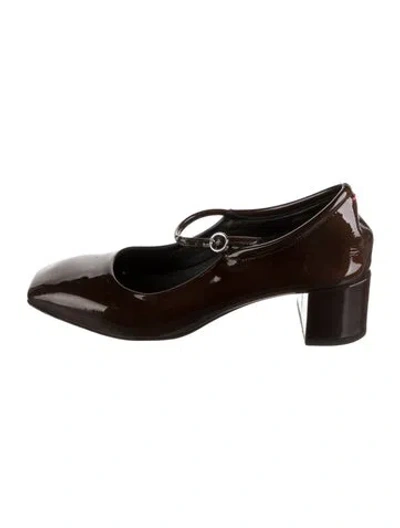 Pre-owned Aeyde Patent Leather Pumps In Brown